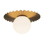 Plume 12-in Brushed Gold/Opal Matte Glass 1 Light Flush Mount