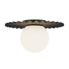 Plume 12-in Matte Black/Opal Matte Glass 1 Light Flush Mount