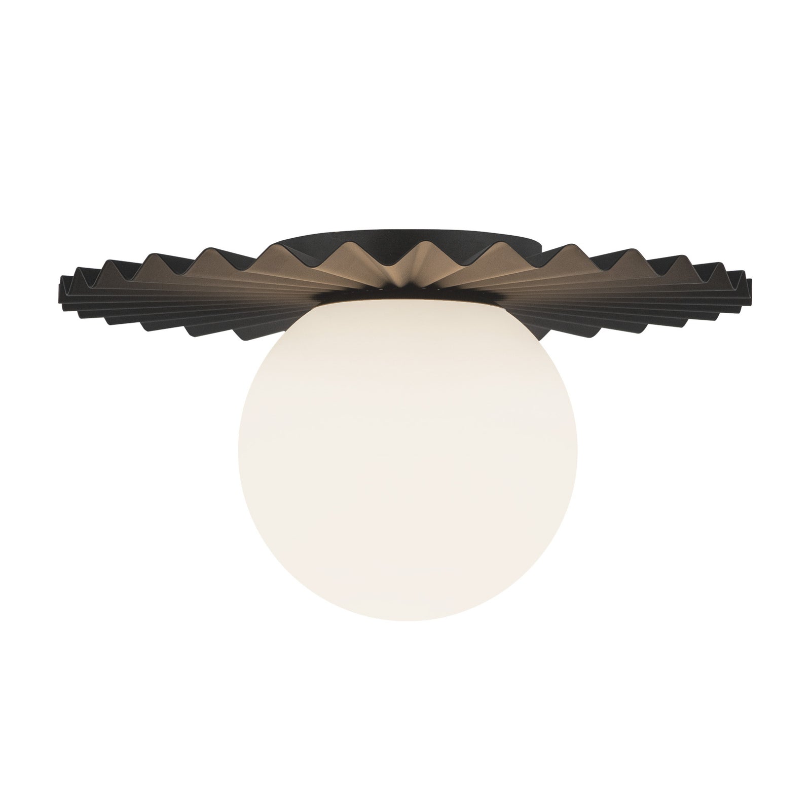 Plume 12-in Matte Black/Opal Matte Glass 1 Light Flush Mount