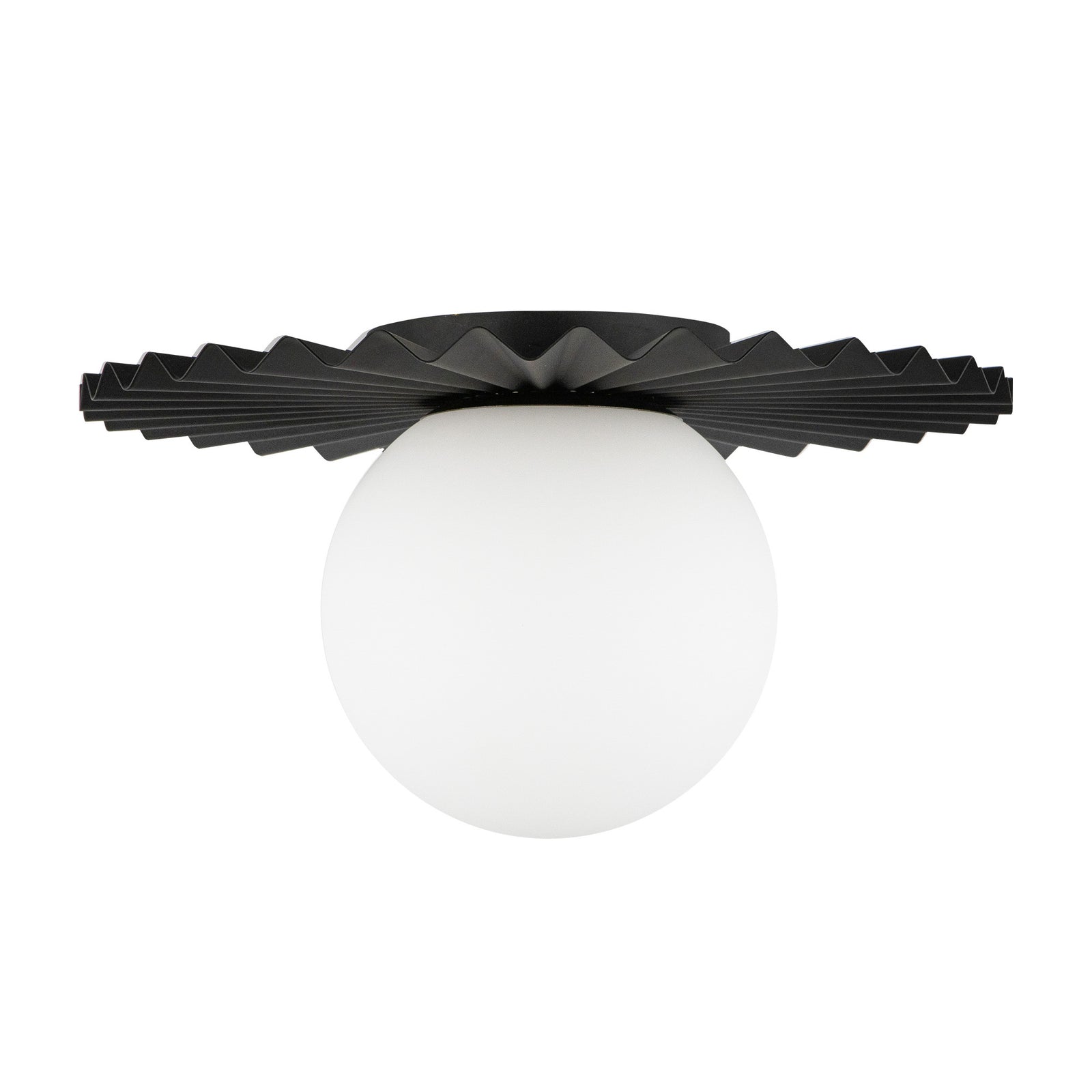 Plume 12-in Matte Black/Opal Matte Glass 1 Light Flush Mount