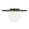 Plume 12-in Matte Black/Opal Matte Glass 1 Light Flush Mount