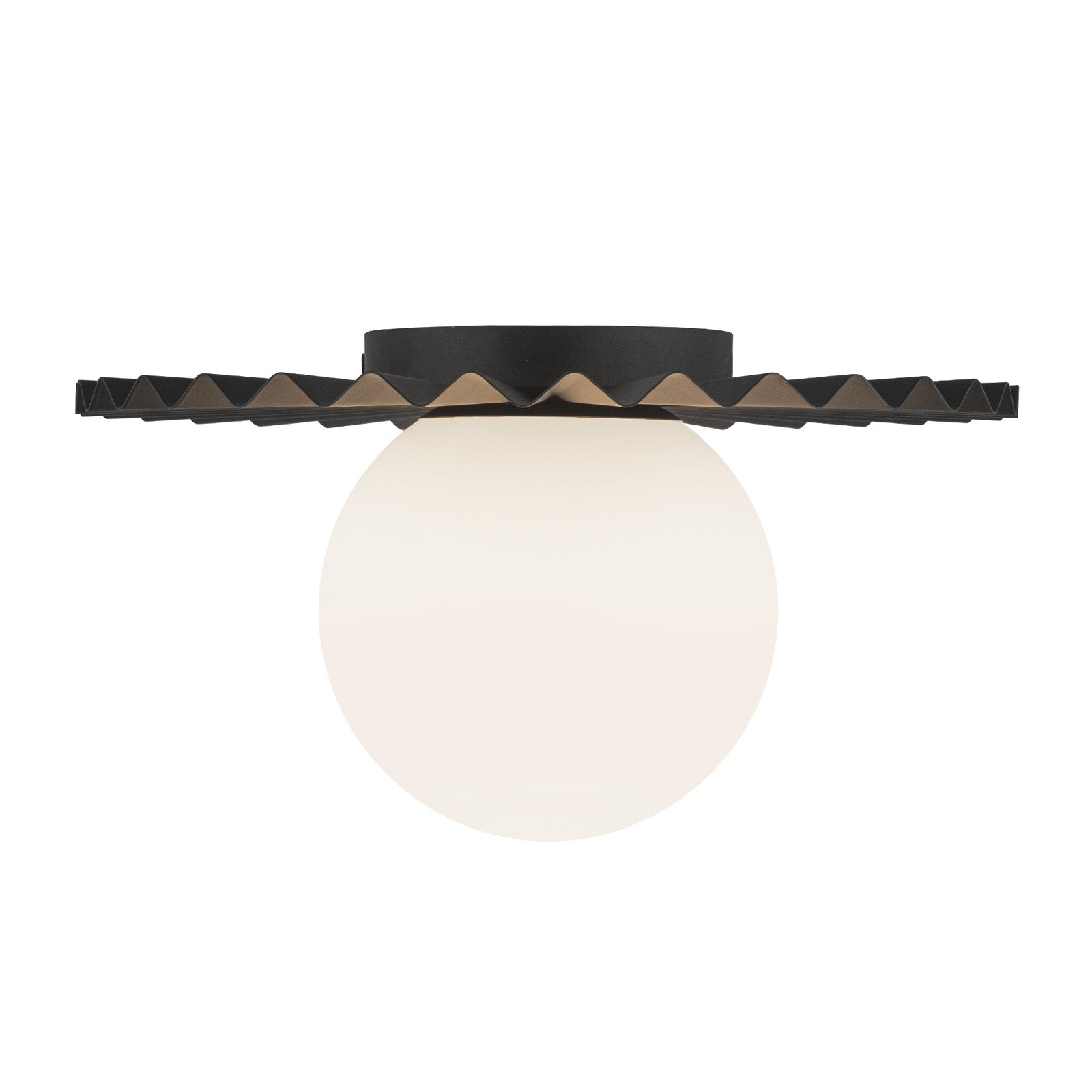 Plume 12-in Matte Black/Opal Matte Glass 1 Light Flush Mount