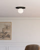 Plume 12-in Matte Black/Opal Matte Glass 1 Light Flush Mount