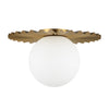 Plume 14-in Brushed Gold/Opal Matte Glass 1 Light Flush Mount