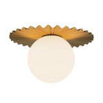 Plume 14-in Brushed Gold/Opal Matte Glass 1 Light Flush Mount
