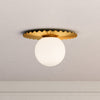 Plume 14-in Brushed Gold/Opal Matte Glass 1 Light Flush Mount