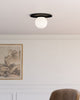 Plume 14-in Matte Black/Opal Matte Glass 1 Light Flush Mount