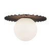 Plume 14-in Matte Black/Opal Matte Glass 1 Light Flush Mount