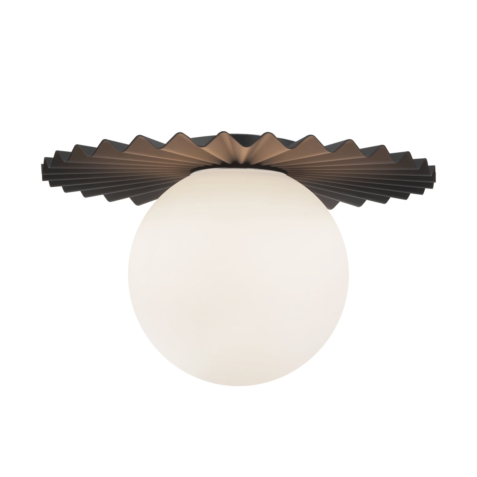 Plume 14-in Matte Black/Opal Matte Glass 1 Light Flush Mount