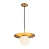 Plume 12-in Brushed Gold/Opal Matte Glass 1 Light Pendant