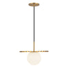 Plume 12-in Brushed Gold/Opal Matte Glass 1 Light Pendant