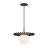 Plume 12-in Matte Black/Opal Matte Glass 1 Light Pendant
