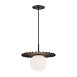 Plume 12-in Matte Black/Opal Matte Glass 1 Light Pendant