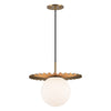 Plume 14-in Brushed Gold/Opal Matte Glass 1 Light Pendant