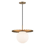 Plume 14-in Brushed Gold/Opal Matte Glass 1 Light Pendant
