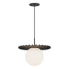 Plume 14-in Matte Black/Opal Matte Glass 1 Light Pendant