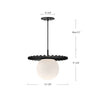 Plume 14-in Matte Black/Opal Matte Glass 1 Light Pendant
