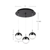 Pluto 12-in Brushed Gold 3-Light Multi Pendant