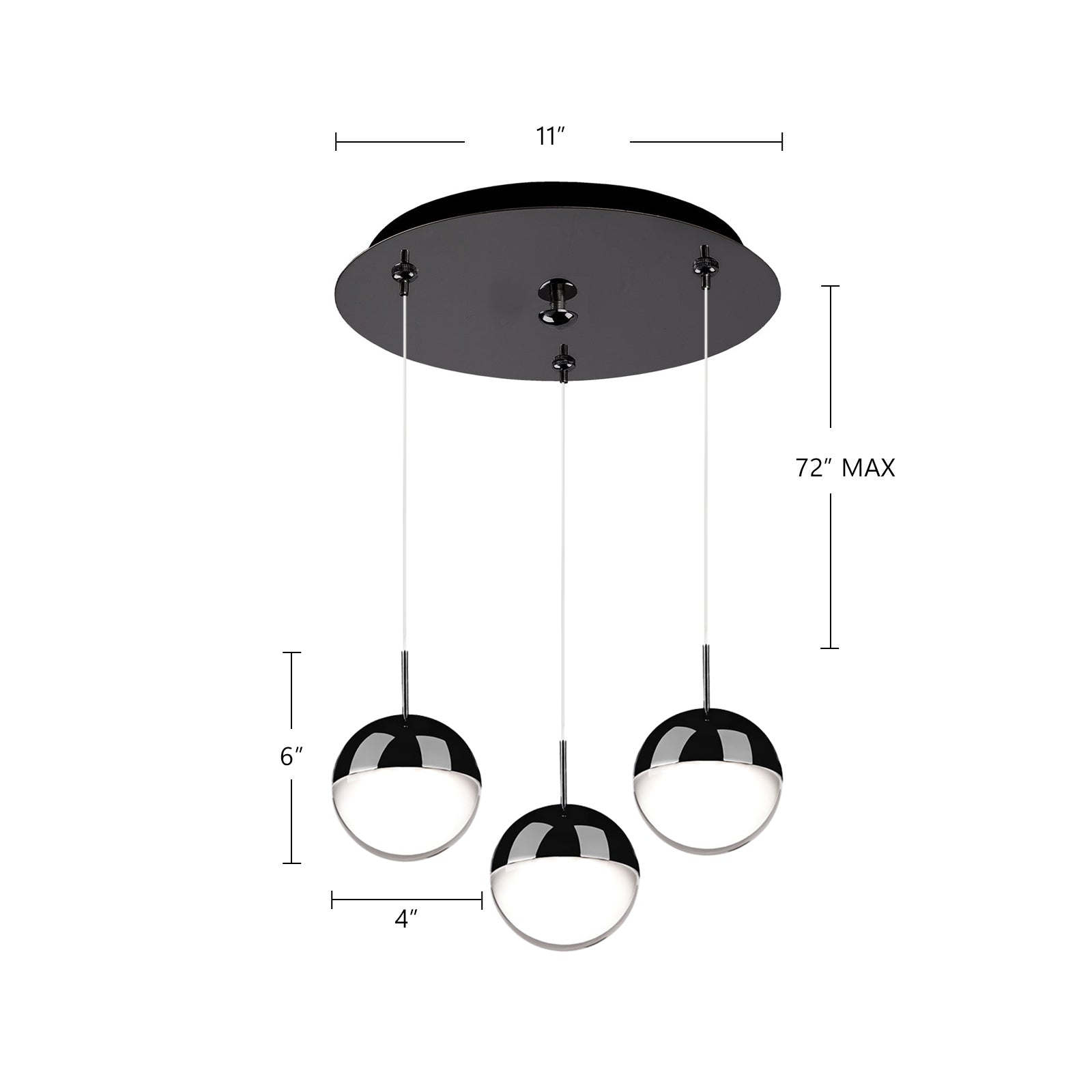 Pluto 12-in Brushed Gold 3-Light Multi Pendant