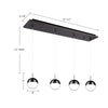 Pluto 25-in Black Chrome 3-Light Multi Pendant