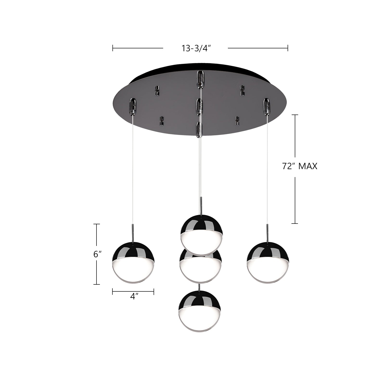 Pluto 14-in Brushed Gold 5-Light Multi Pendant