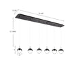 Pluto 42-in Black Chrome 6-Light Multi Pendant