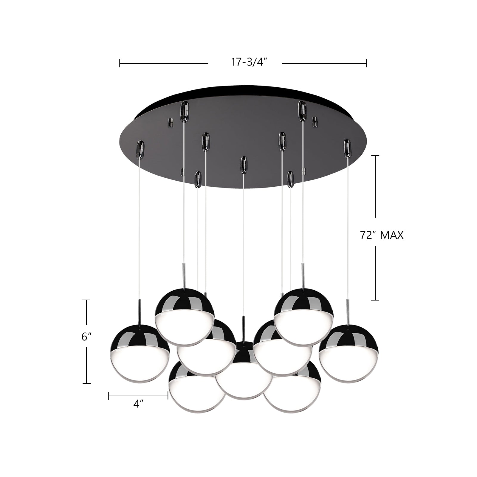 Pluto 18-in Brushed Gold 9-Light Multi Pendant