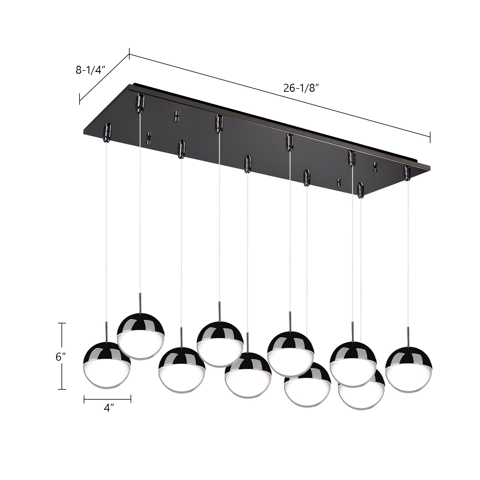 Pluto 27-in Chrome 10-Light Multi Pendant