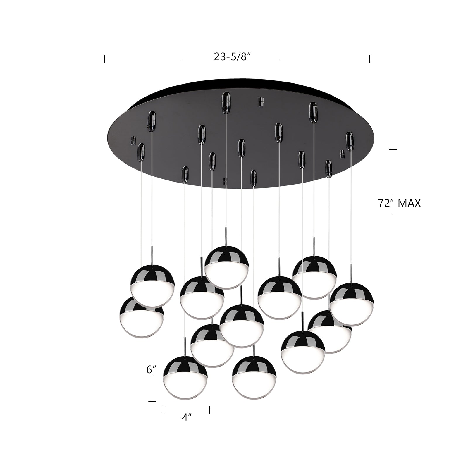 Pluto 24-in Brushed Gold 13-Light Multi Pendant