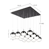 Pluto 20-in Black Chrome 16-Light Multi Pendant