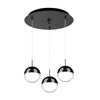 Pluto 11-in Black Chrome 3-Light Multi Pendant