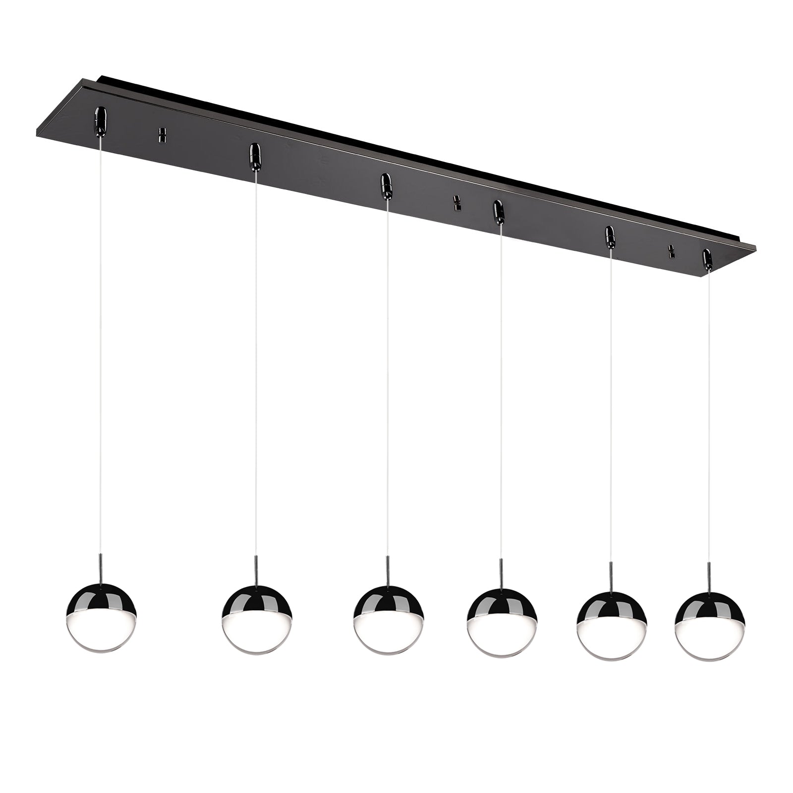 Pluto 42-in Black Chrome 6-Light Multi Pendant