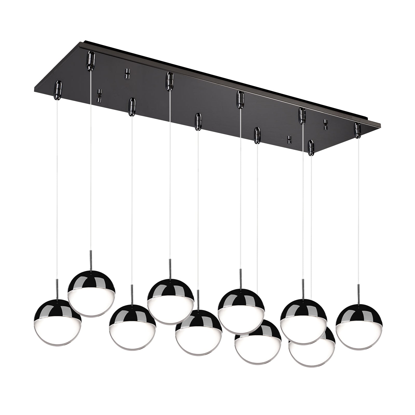 Pluto 27-in Black Chrome 10-Light Multi Pendant