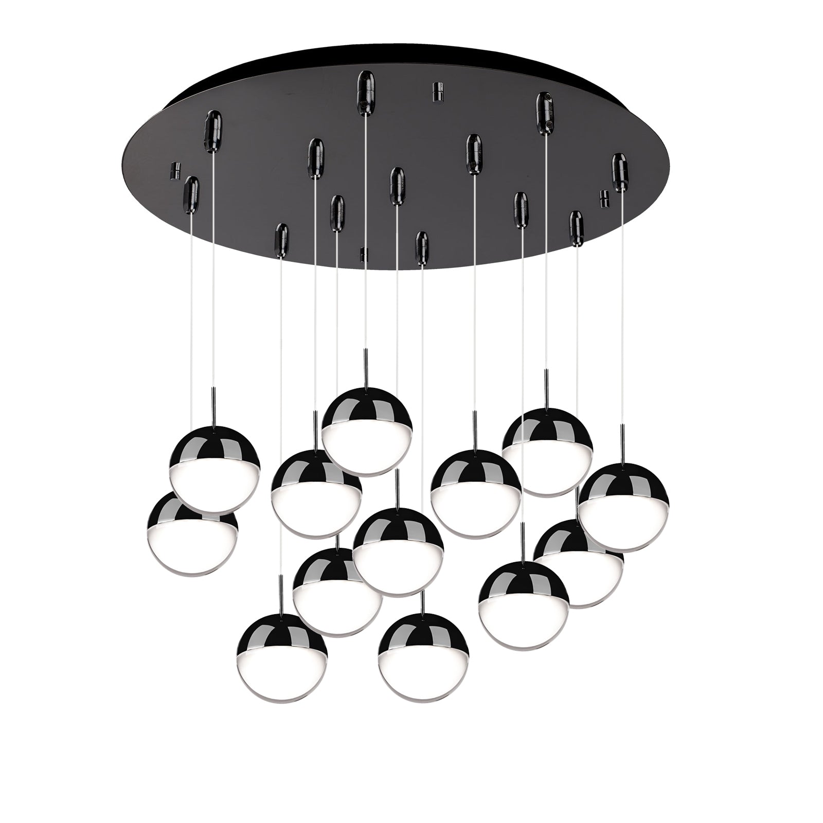 Pluto 24-in Black Chrome 13-Light Multi Pendant