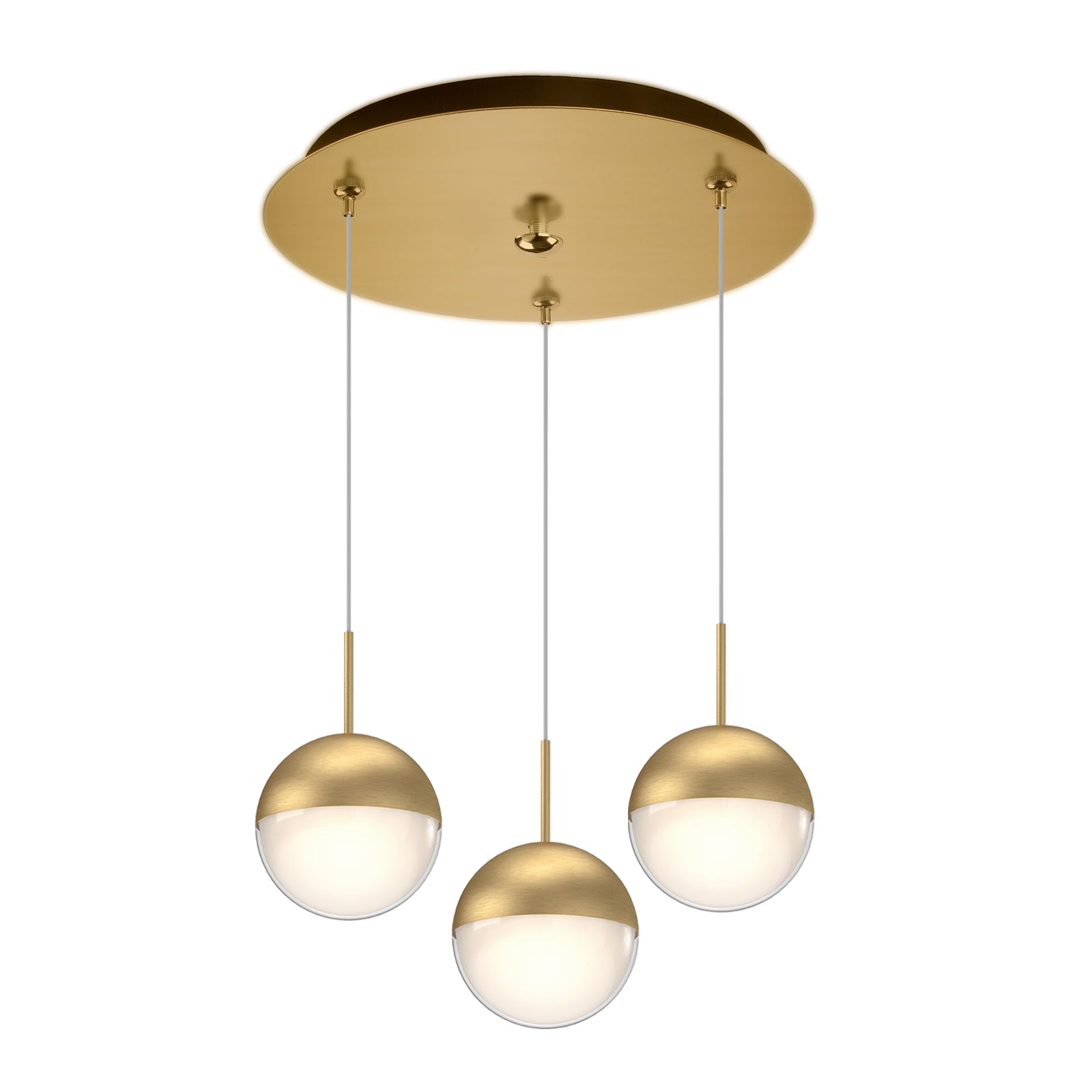 Pluto 12-in Brushed Gold 3-Light Multi Pendant