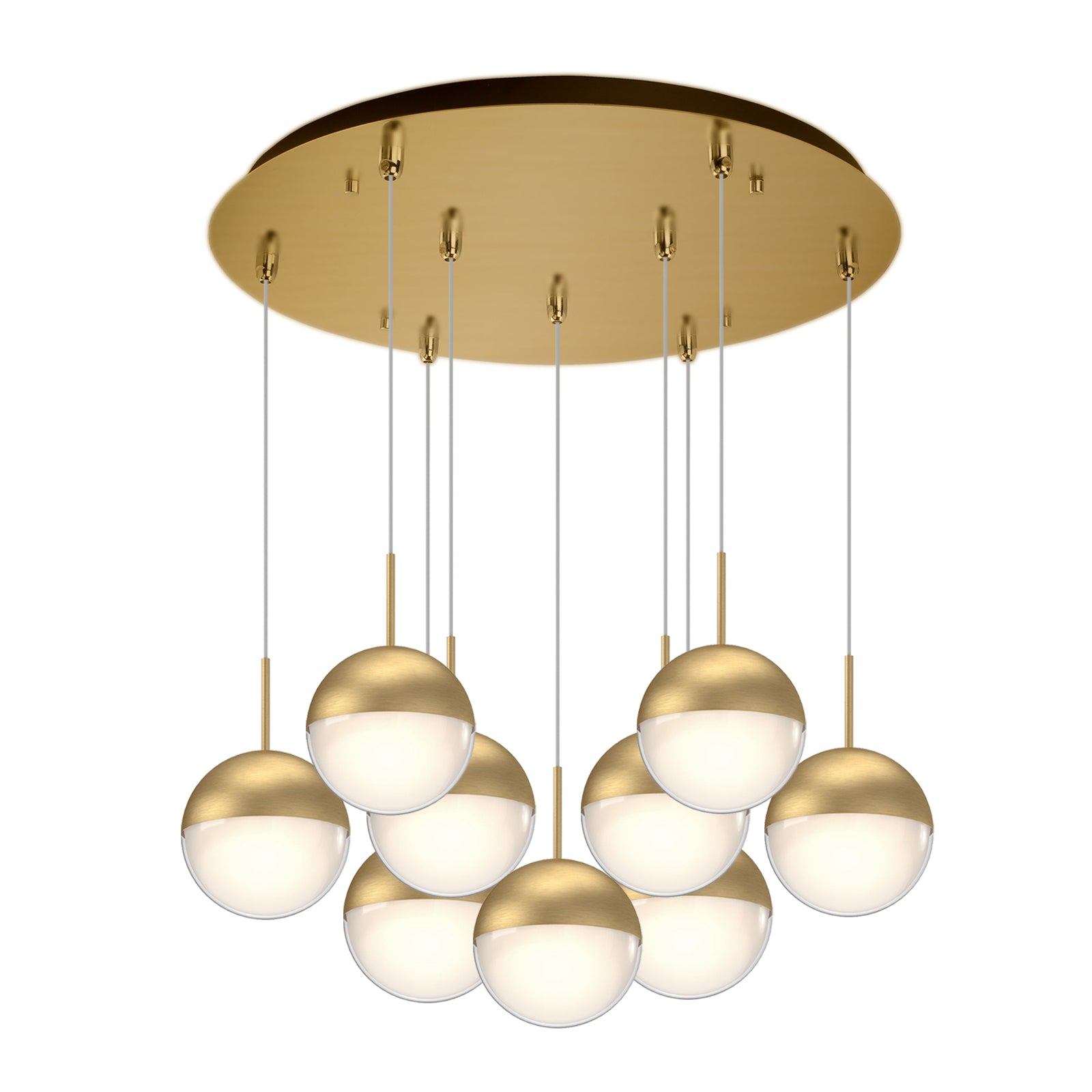 Pluto 18-in Brushed Gold 9-Light Multi Pendant