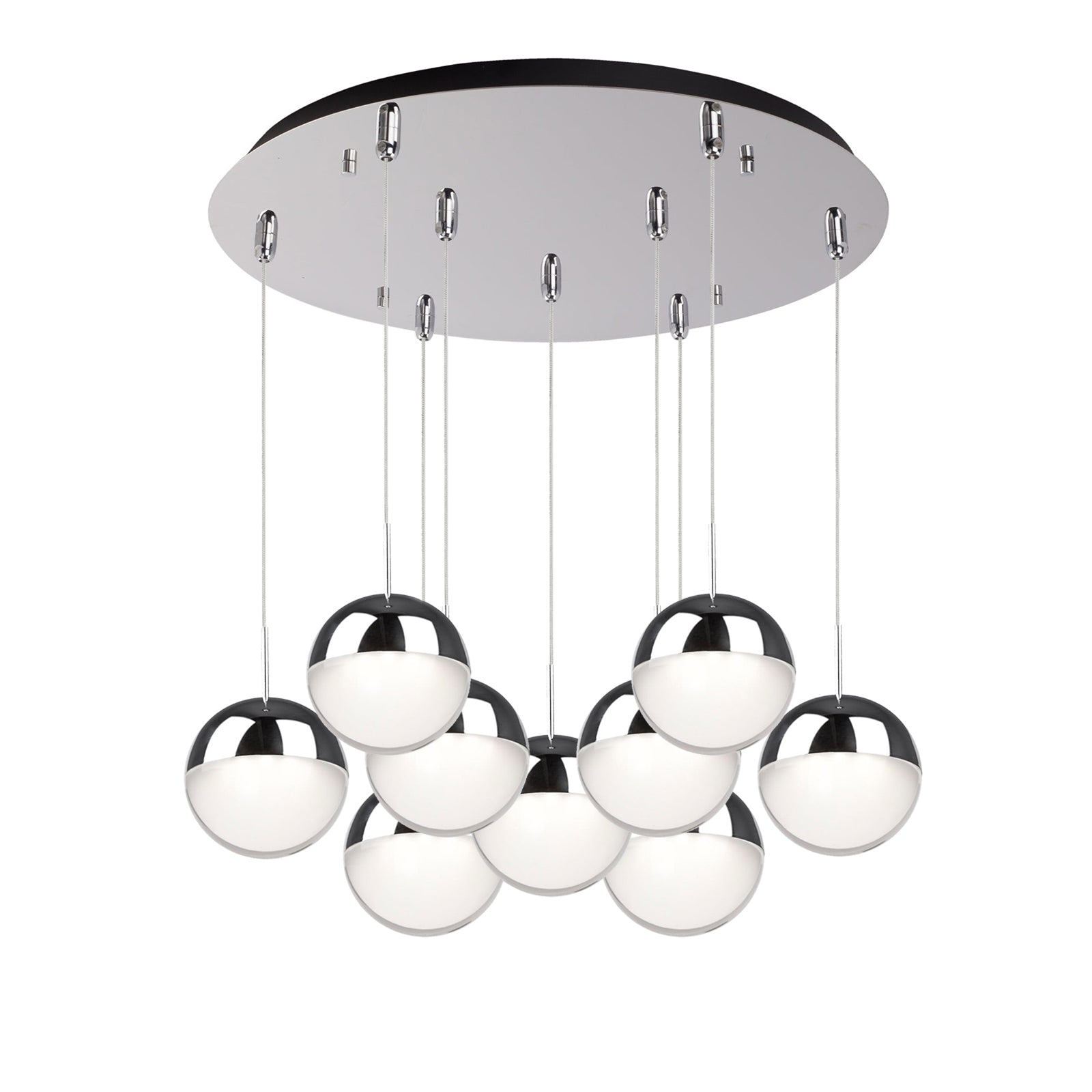 Pluto 18-in Chrome 9-Light Multi Pendant