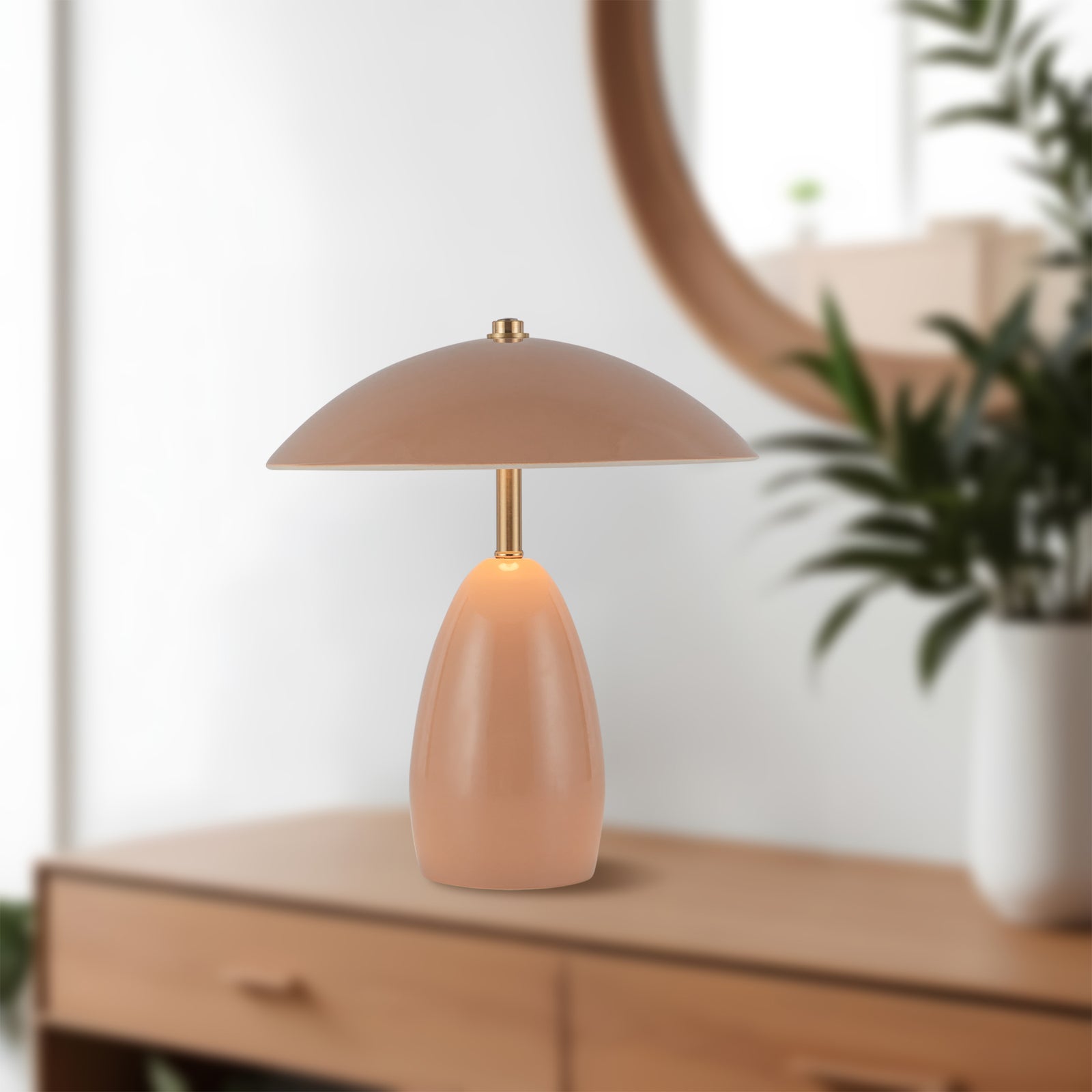 Poppy 9-in Peach LED Table Lamp
