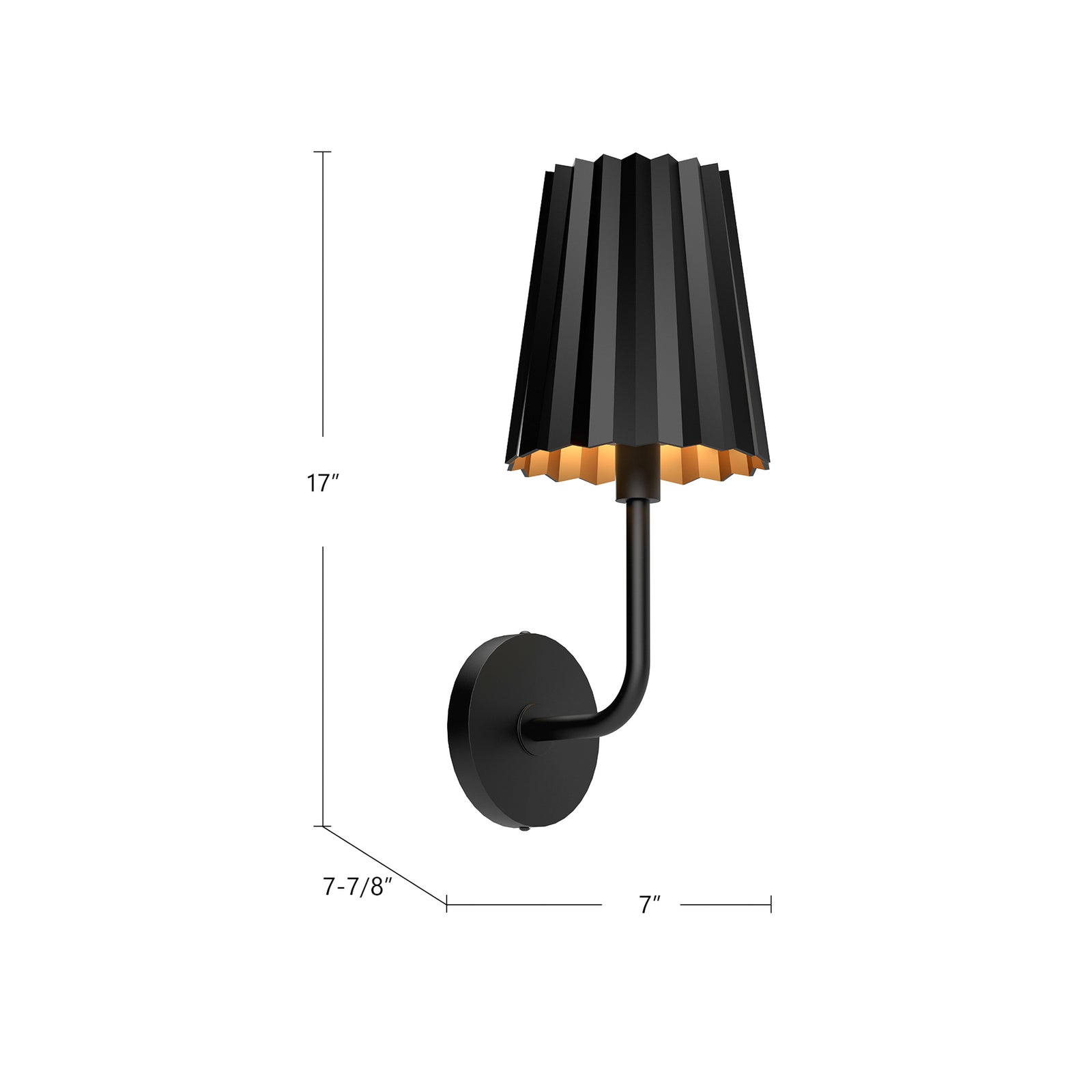 Plisse 7-in Aged Gold 1 Light Wall/Vanity
