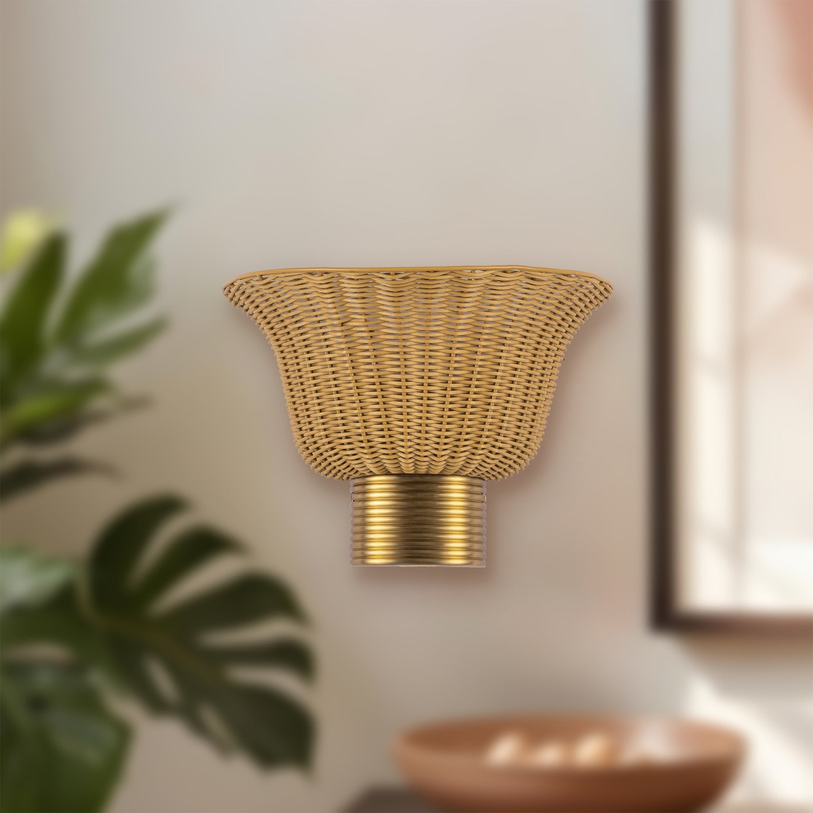 Rancho 14-in Brushed Gold Socket Wall/Vanity Light
