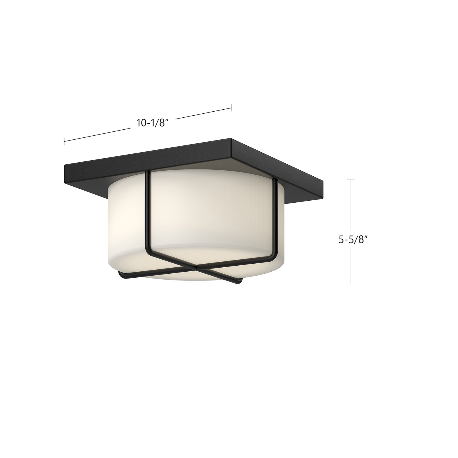 Regalo 10-in Black/Opal Glass LED Flush Mount