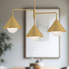 Remy 38-in Brushed Gold/Opal Glass 3 Lights Chandeliers