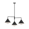 Remy 38-in Matte Black/Opal Glass 3 Lights Chandeliers