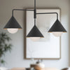 Remy 38-in Matte Black/Opal Glass 3 Lights Chandeliers