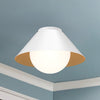 Remy 14-in White/Opal Glass 1 Light Flush Mount