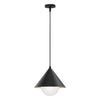 Remy 14-in Matte Black/Opal Glass 1 Light Pendant