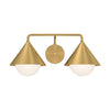 Remy 21-in Brushed Gold/Opal Glass 2 Lights Vanity
