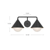 Remy 21-in Brushed Gold/Opal Glass 2 Lights Vanity