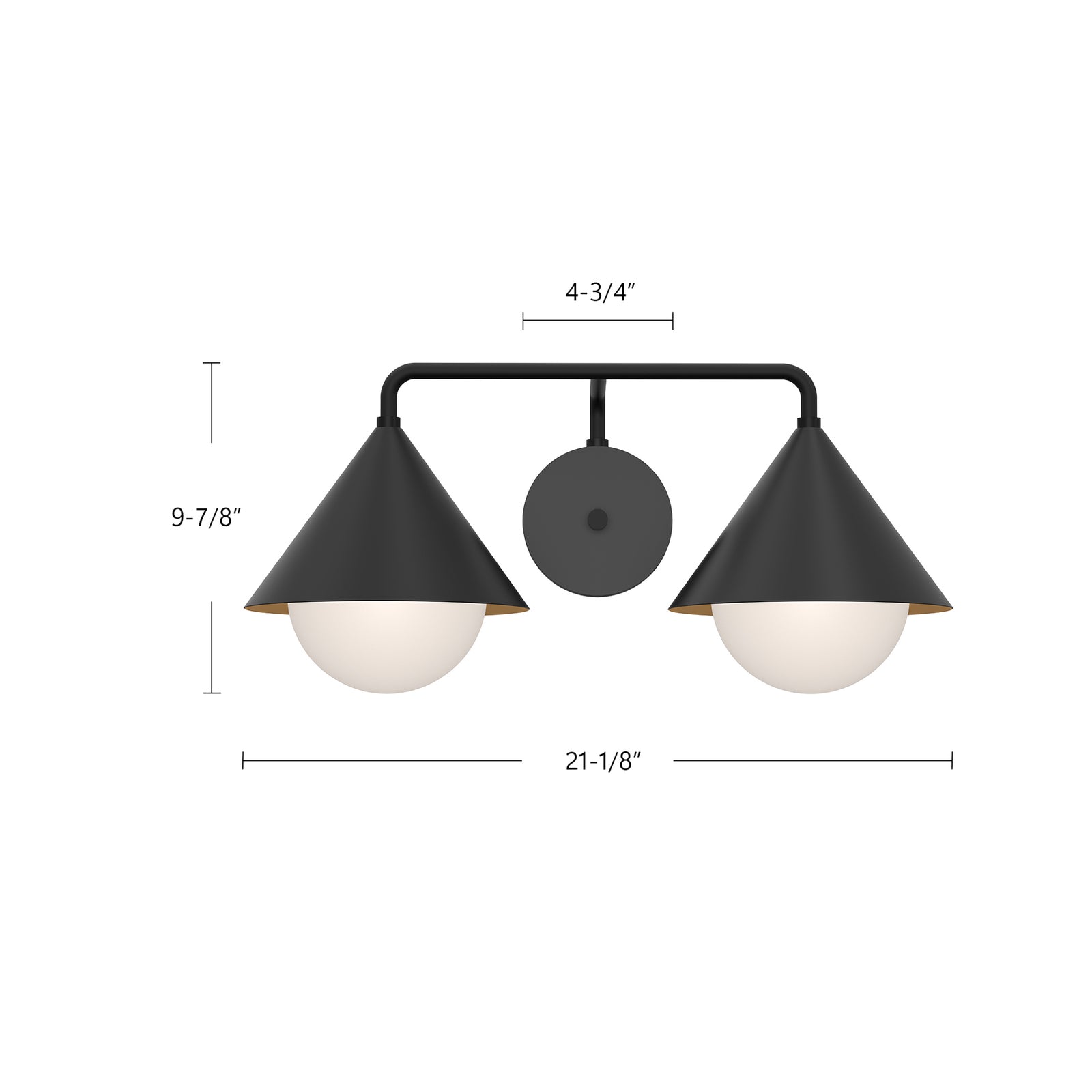 Remy 21-in Brushed Gold/Opal Glass 2 Lights Vanity