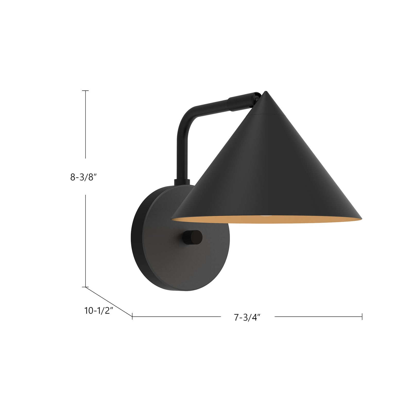 Remy 7-in Matte Black 1 Light Wall/Vanity